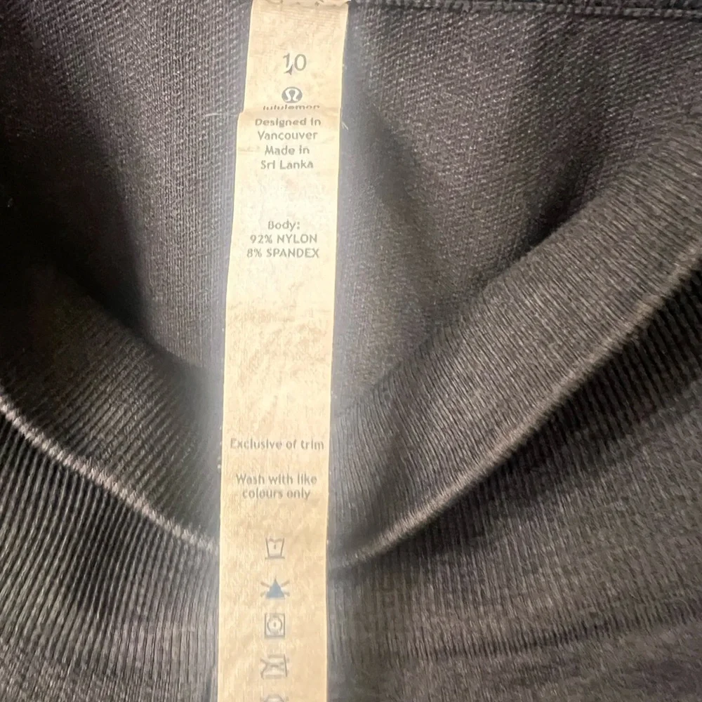 Lululemon Size 10 High Waist Cropped Leggings Black Seamless Yoga Gym Capri